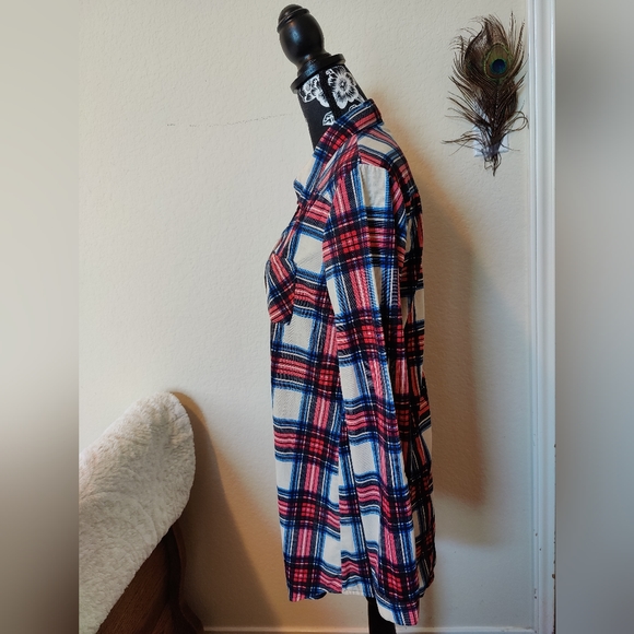 Passport Long soft flannel button down shirt 🔘 (Large) ❤️💙🖤🤍 - Picture 6 of 16